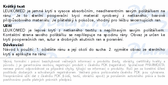 Leukomed 5x7.2cm 50ks netkané krytí s polštářkem