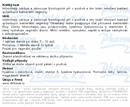 Intimohelp při infekcích intimních partií tbl.14