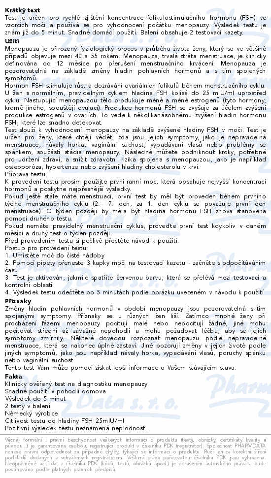 Test na menopauzu KlimaSei 2ks