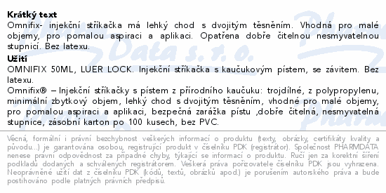 Inj.střík.OMNIFIX 50ml Luer Lock bez Latex