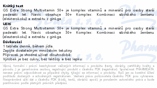 GS Extra Strong Multivitamin 50+ tbl.90+30 ČR/SK