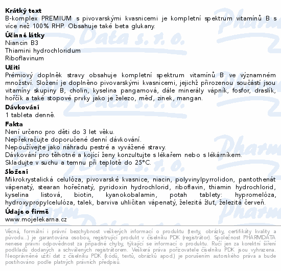 B-komplex PREMIUM tbl.100+20 Moje lékárna