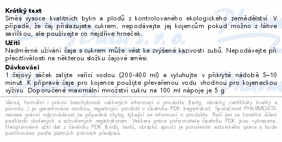 LEROS Dětský čaj bylinný+ BIO 20x2g