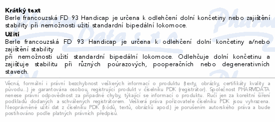 Berle francouzská FD 93 Handicap šedá