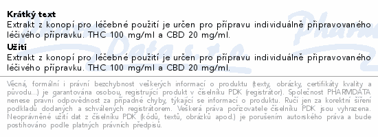 Naxiva Panaxol THC 100mg/ml CBD 20mg/ml (9352000)