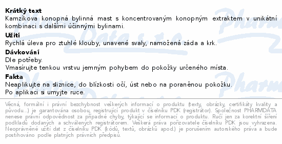 Cemio Kamzíkova konopná mast chladivá 75ml