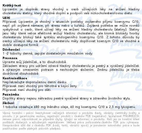 Lipizentin s koenzymem Q10 cps.30