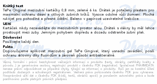 TePe meziz.kart.size 5 Zelené pap.krabička 6ks