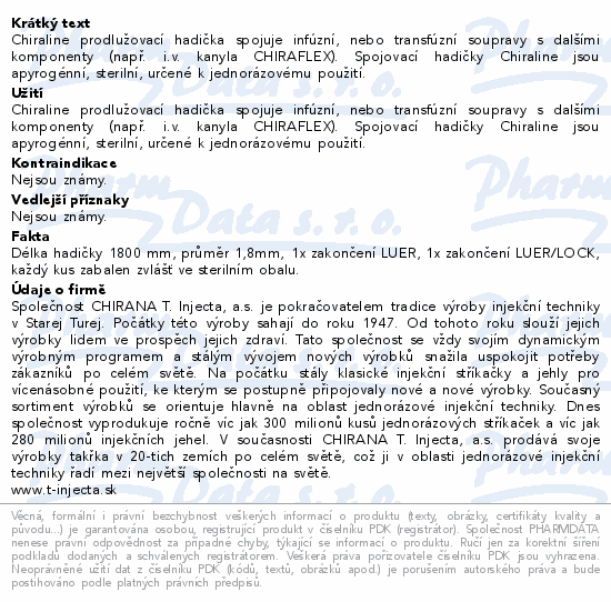 CHIRALINE 1.8x1800mm hadička spojovací