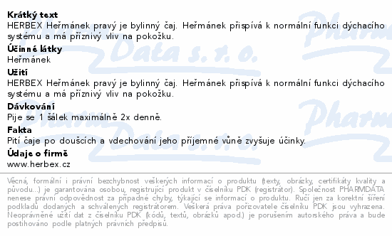 HERBEX Heřmánek pravý sypaný 50g