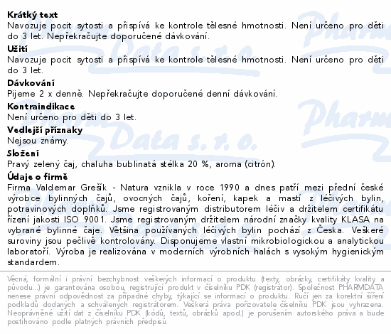 Grešík Zel. čaj s chaluhou n.s. 20x1.5 g přebal