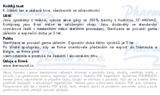 Gáza hydr.kompr.ster.5x5cm/2ks Steriwund