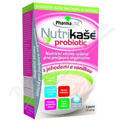 Nutrikaše probiotic jahoda a vanilka 180g (3x60g)