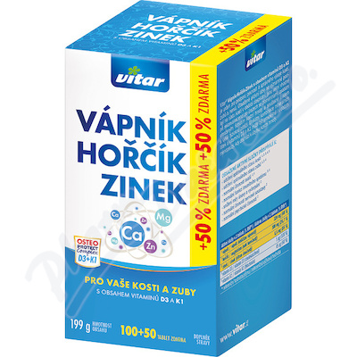 Vitar Váp.+hořč.+zin.+vit.D3+K1 100+50