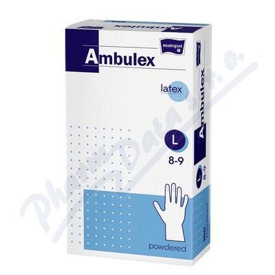 Ambulex rukavice latex.jemně pudr.L 100K