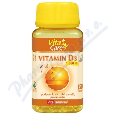 VitaHarm.Vitamín D3 1000IU tob.150