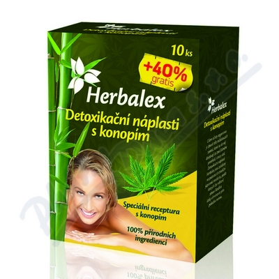 Herbalex detoxik.náplast s konopím 10ks+40%gratis