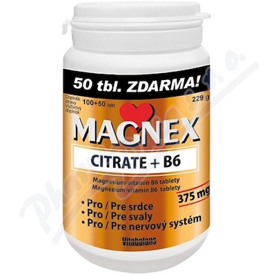 Magnex citrate 375 mg+B6 tbl.100+50