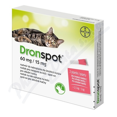 Dronspot 60mg/15mg stredni kocky spot-on