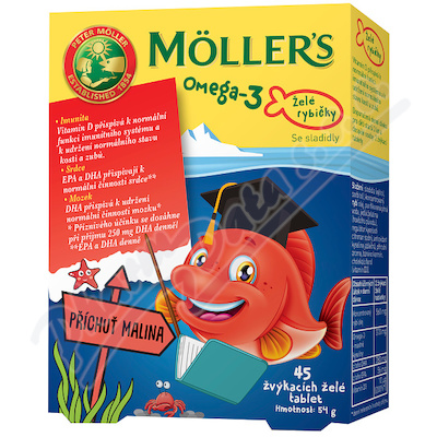 Mollers Omega 3 želé rybičky 45ks
