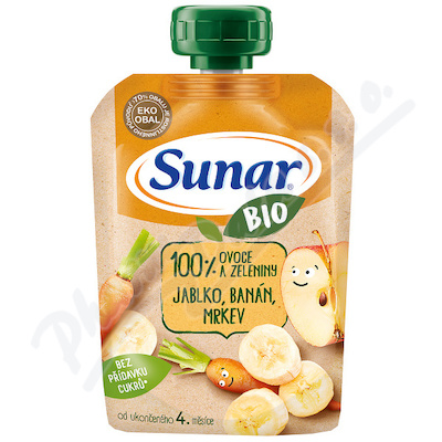 Sunar BIO kaps. Jablko banan mrkev 100g