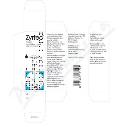 Zyrtec 10mg/ml por.gtt.sol. 20ml(PI)