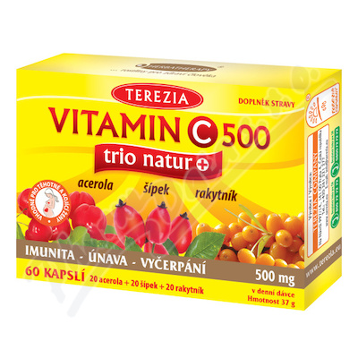 TEREZIA Vit.C 500mg trio natur+ 60cps.