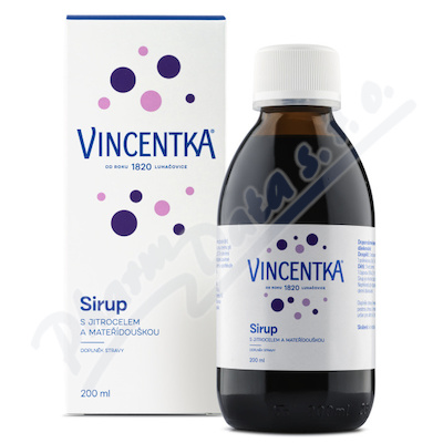 Vincentka Sirup jitrocel a mateříd.200ml